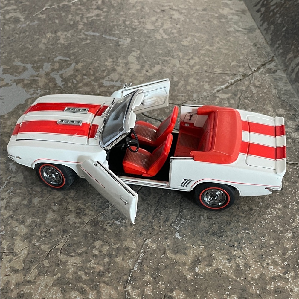 Classic Red and White Convertible Toy Car